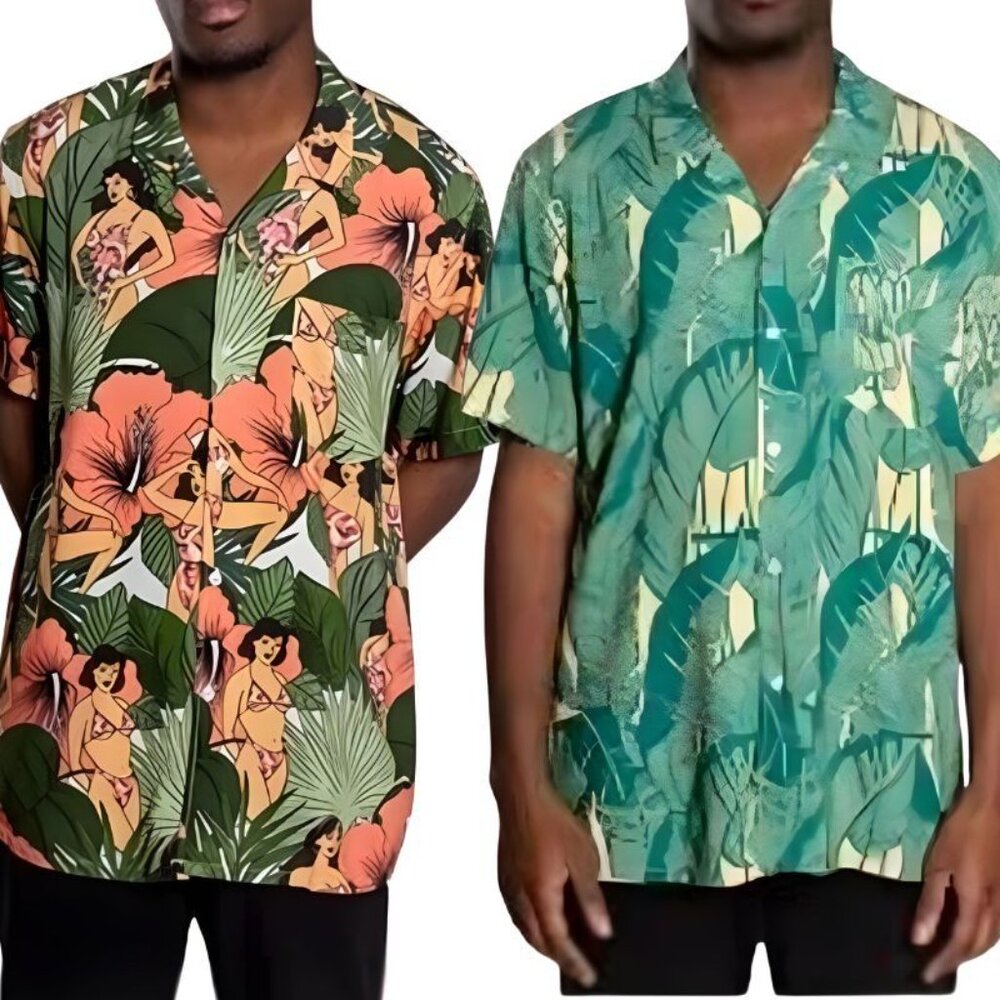Duvin 2 Item Bundle Men's S Beach Babes & Banana Leaf 1980's surf culture